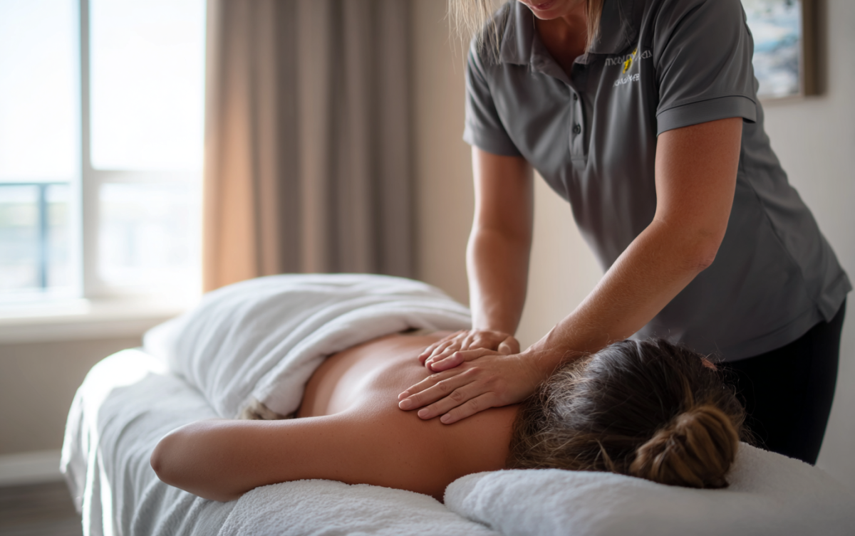 Registered Massage Therapist performing mobile massage therapy in Ottawa home visit